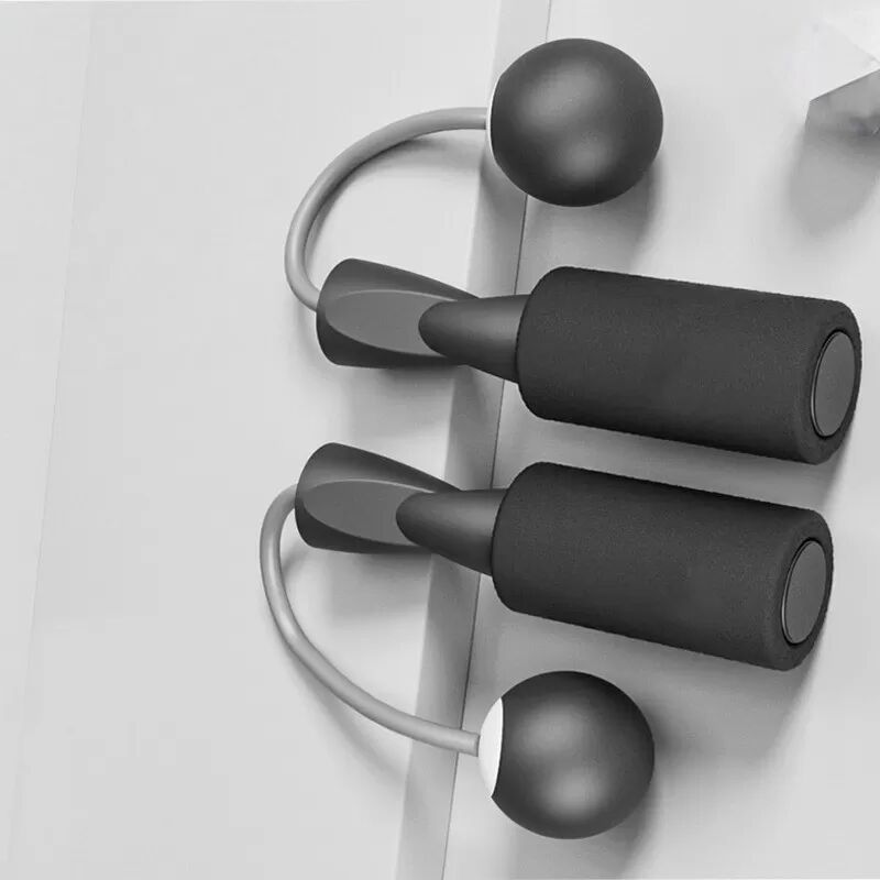INF Corde à Sauter Sans Fil avec Boule en Mousse (Petite Boule - Noire) pour Fitness Aérobique et Entraînement Cardio
