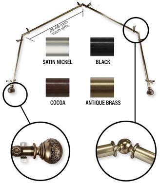 InStyleDesign Nadine 4-Sided Bay Window Curtain Rod