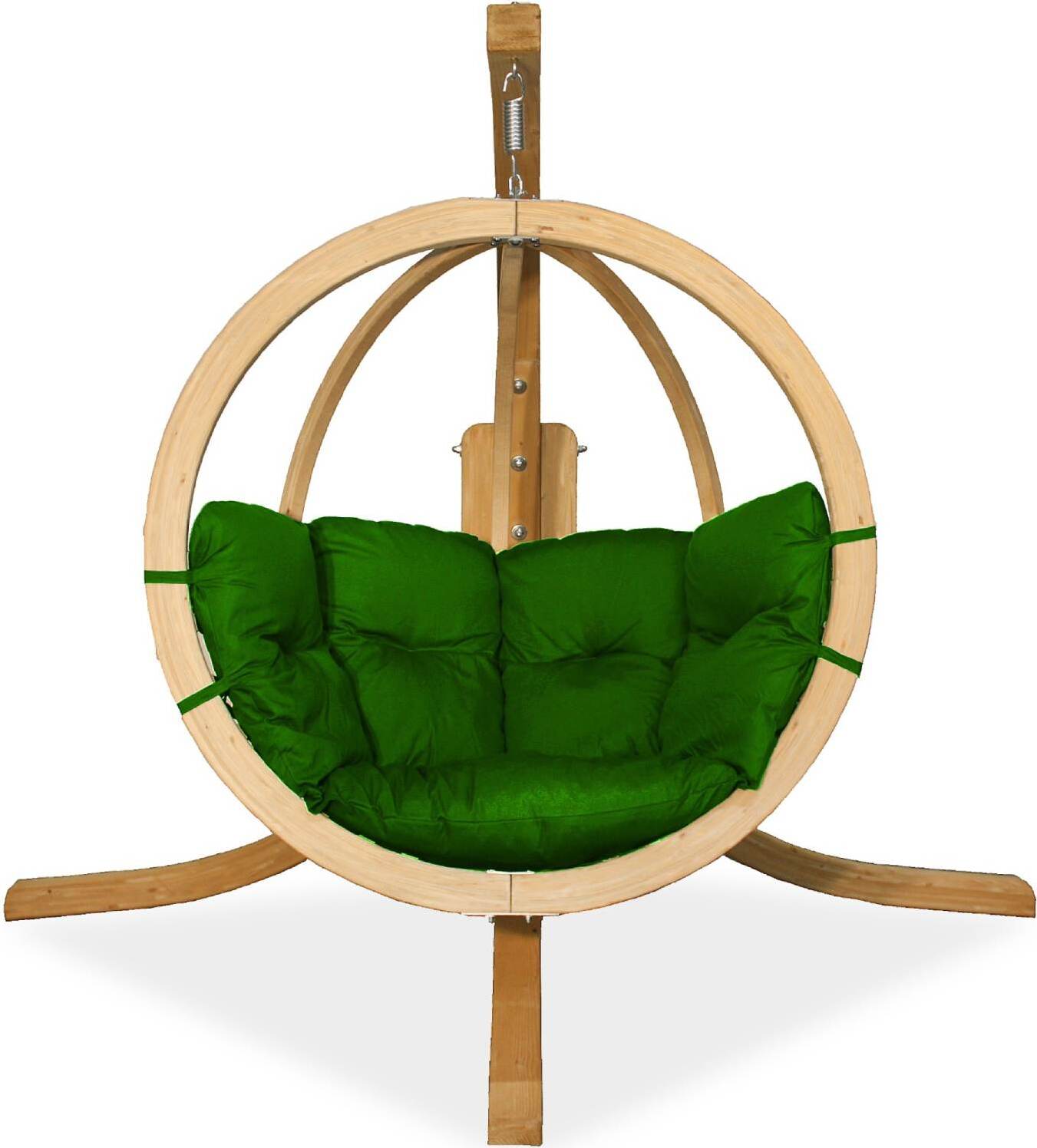 KONSIMO Hölzerner Hängesessel mit Gestell "HIGLO", grün, Hölz, Modern Design, 230x183x130 cm