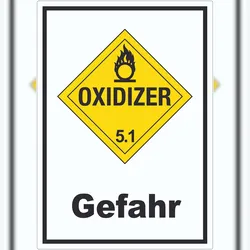 HB-Druck Aufkleber Oxidierend wirkend Gefahr Oxidizer entzündend A2 (420x594mm)