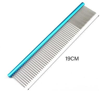 Uplift Essentials Light Aluminum Dual Action Pet Grooming Comb blue