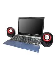 Equip Stereo 2.0 Lautsprecher für PC 3 Watt Schwarz / Rot (245332)