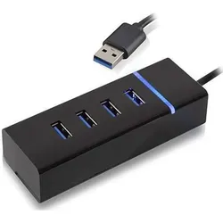 MicroConnect USB 3.0 Hub (USB-A, 4 Ports), Dockingstation + USB Hub, Schwarz