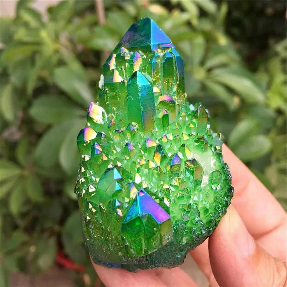 Groene Edelsteen Cluster Kwarts Kristal met Natuurlijke Aura - 50g - Groen