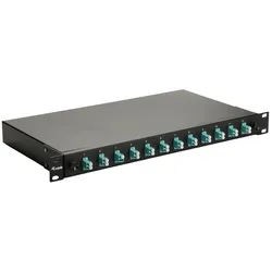 Equip 12-Port-Glasfaser-Spleißbox, LC-Duplex, OM3, 1 HE, ausgestattet, Schwarz