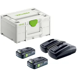 Festool, Werkzeugakku + Ladegerät, Energie-Set SYS 18V 2xTBX4/TCL6DUO (18 V)