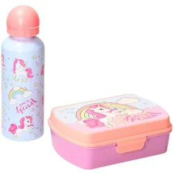 Sombo Einhorn Lunchset g ass, Lunchbox, Pink, Violett