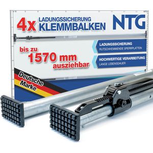 NTG Rundsperrbalken LS8020, Klemmbalken, Aluminium, universell, von 120 - 157 cm, 2 Stück