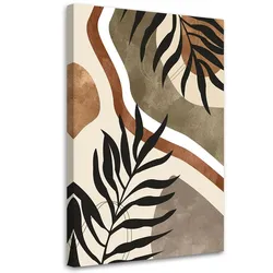 WANDBILD boho blätter und zweige