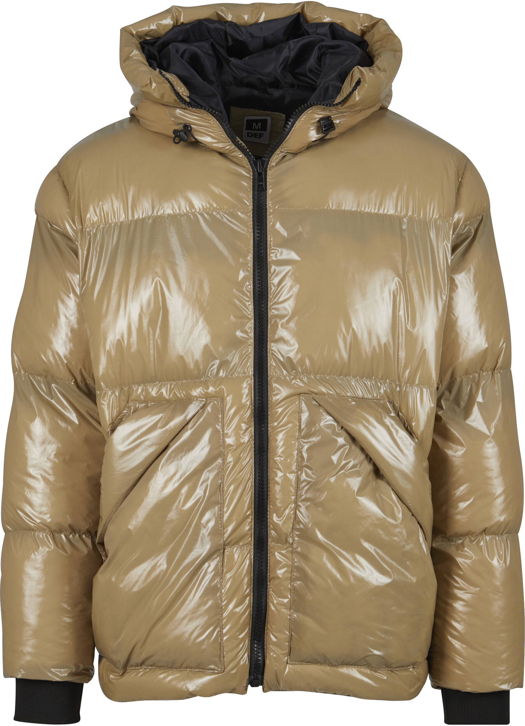 Winterjacke DEF "DEF Herren DEF Shiny Pufferjacket", Herren, Gr. XL, beige, 100% Polyester, unifarben, normal, ohne Ausschnitt, Jacken Winterjacke