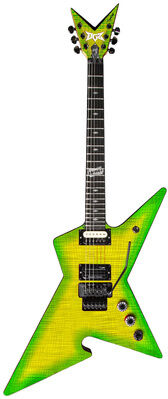DGZ Dime Guitarz Culprit Standard Dime Slime Green Burst Flame