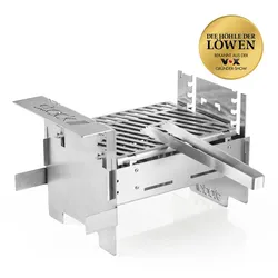 stack Grill 3in1 36cm Edelstahl für Holzkohlebriketts