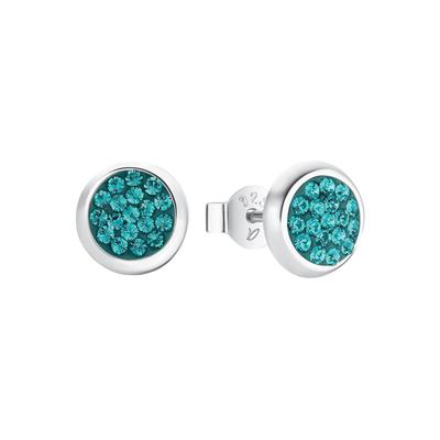 Paar Ohrstecker AMOR "9892983", blau (silberfarben,türkis, türkis), Ohrringe, Damen, Silber 925 (Sterlingsilber), mit Zirkonia (synth.)