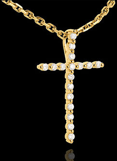 Edenly AnhÃ¤nger Kreuz in Gelbgold - 17 Diamanten