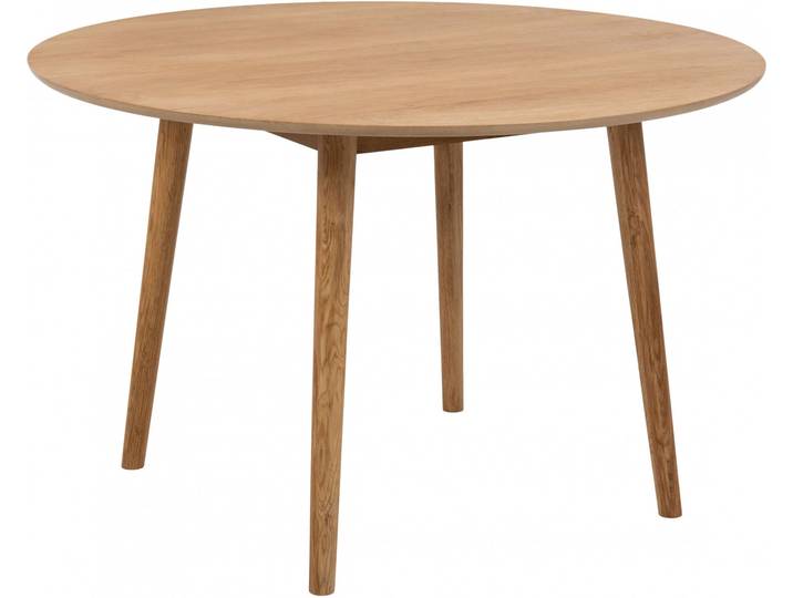 Esstisch ACTONA GROUP Nagano , beige (natur), B:120cm H:75cm T:120cm, Tische, Esstisch, Runder Esstisch, geöltem Eichenfurnier, Eiche Beinen, Ø: 120 cm