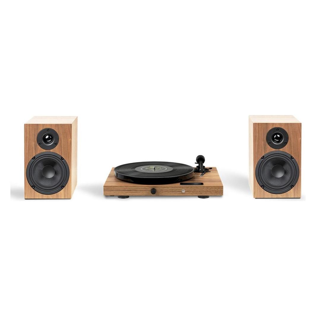 Pro-Ject JukeBox E1 HiFi-Set Holz / Stereo-Audio-Komplettsystem mit Plattenspieler (Halbautomatisch) (9pjukee1hsw)