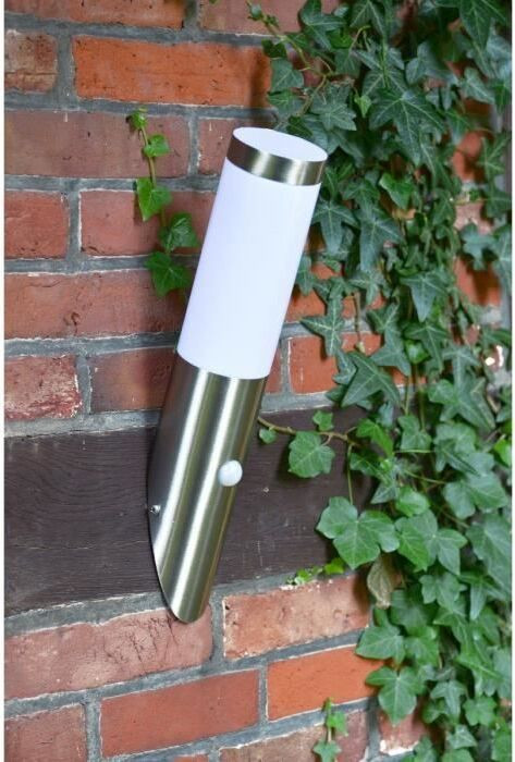Brilliant Chorus Buitenlamp met bewegingssensor, roestvrij staal, Satijn, H: 40 cm, Halogeen, IP44