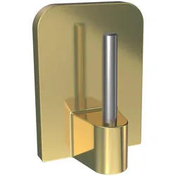 KLEBEHAKEN MIT METALLSTIFT für Vitragestangen, Messing-farbig, Packung 4 Stück