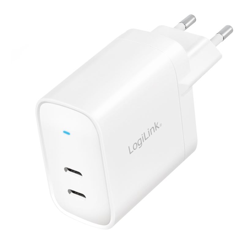 LogiLink Charger 2xUSB-C 40 W White