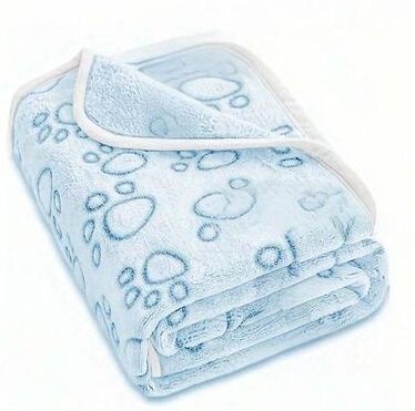 Uplifted Goods Soft Paw Print Pet Blanket For Dogs And Cats blue m
