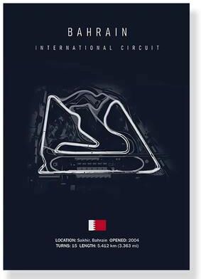 Uplift Treasures F1 Race Track Canvas Wall Art Poster 3 10x15cm Unframed