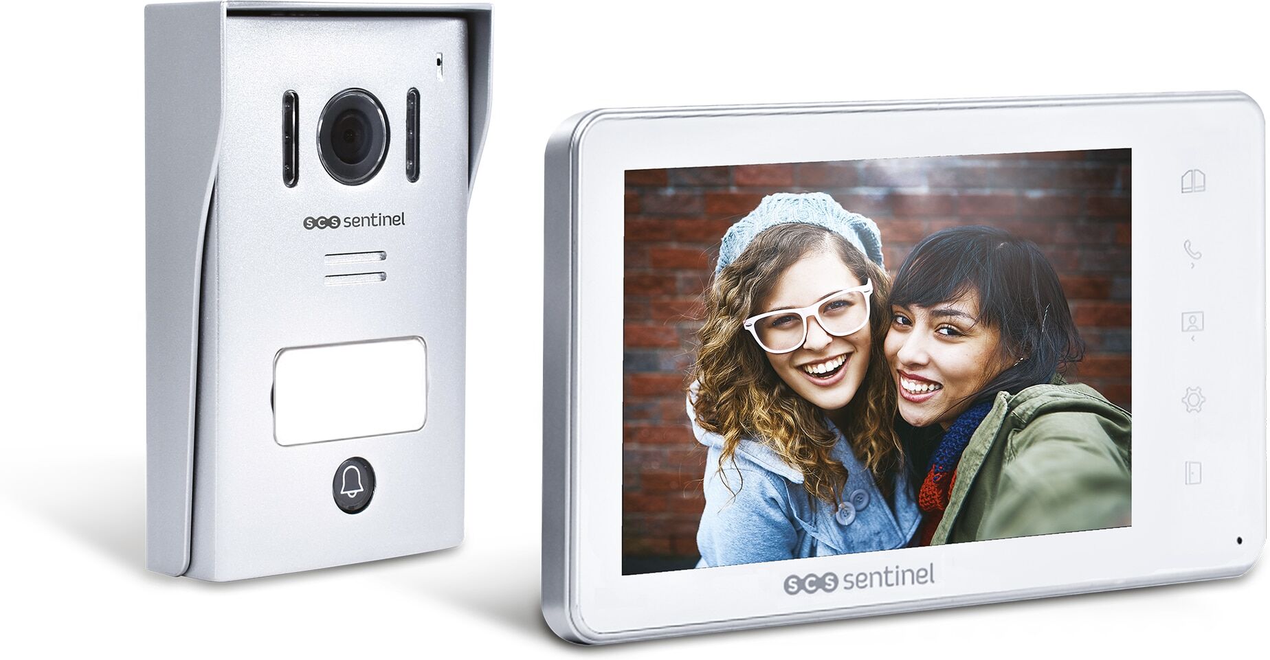 SCS SENTINEL Videoportero con cable VisioKit 18 cm (7"). Metal / Blanco