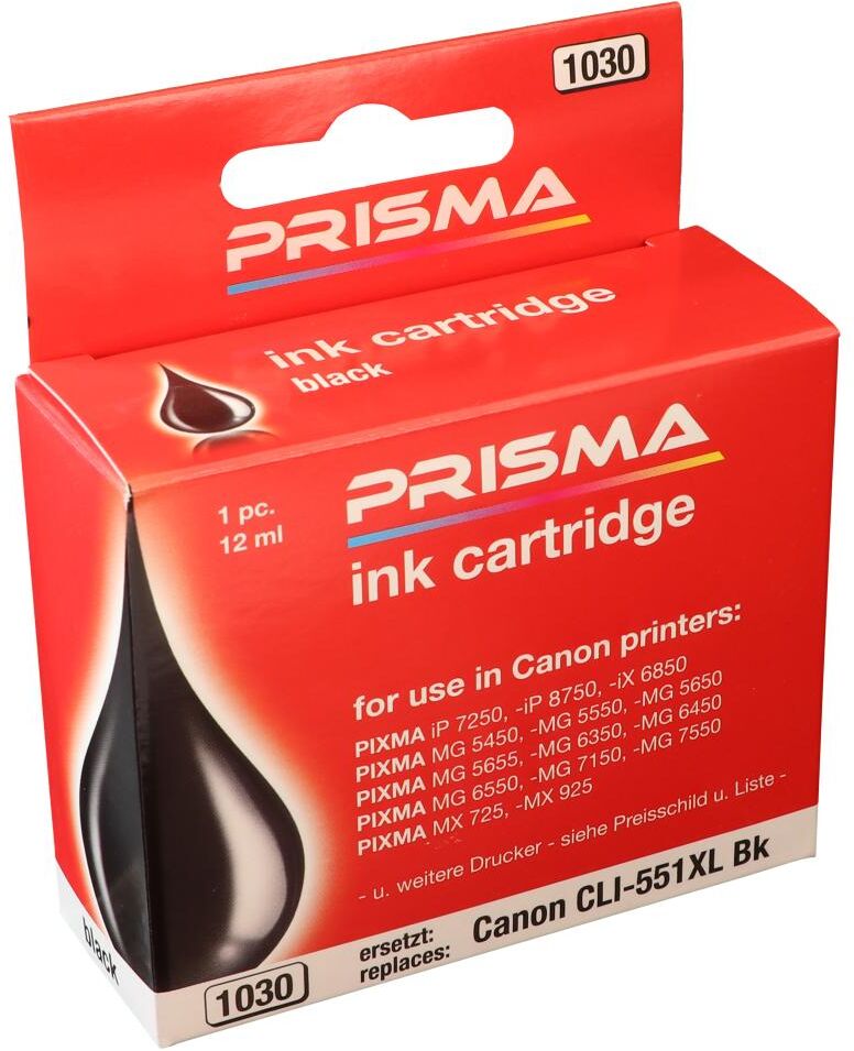 PRISMA 1030 Druckerpatrone für Canon Tintenstrahldrucker, schwarz, 12 ml