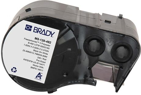 Brady M5-120-492 FreezerBondz etiquetas de poliéster preto sobre branco 25,4 mm x 12,7 mm