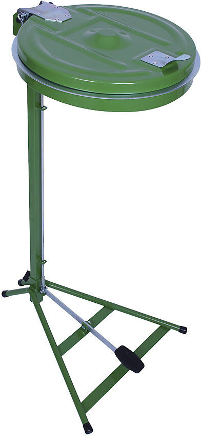kaiserkraft Müllsackständer, Standgestell, für Volumen 120 l, mit Pedal, grün, Stahldeckel