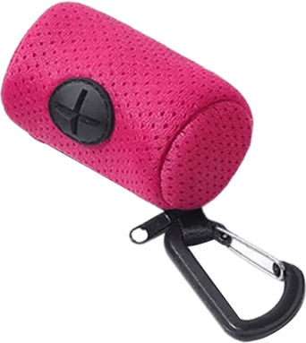 Inspire Essentials CleanWalk Dog Waste Bag Dispenser With Clip And Waste Bag Holder rose Red