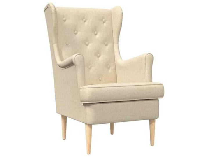 HAQWRDQSG Moderner Sessel Creme Stoff Polstersessel 65x79x100cm Bequemer Relaxsessel mit abnehmbarem Kissen und Massivholzbeinen für Ihr Schlafzimmer und Wohnzimmer.