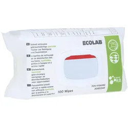 Ecolab Incidin OxyWipe S Reinigungs- und Desinfektionstücher für Medizinprodukte - 1 Packung = 100 Tücher, Maße: 20 x 20 cm 1X100 St