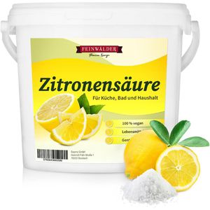 Feinwälder Zitronensäure Premium, Pulver, Lebensmittelqualität und zum Entkalken, 5 kg
