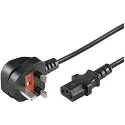 MicroConnect Power Cord UK Type G - C13 1M (1 m), Stromkabel, Schwarz
