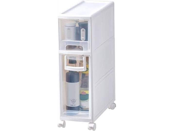 Schlanke, Rollende Schrankschubladen For Die Organisation Kleiner Räume Bodenschrank-Organizer, Standschrank for Küche/Wohnzimmer(2 Tier)