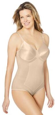 Plus Size Women's Medium Control Bodysuit by Rago in Beige (Size 34 DD) Shaper