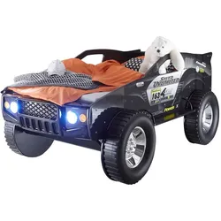 BEGABINO Autobett Jeep 90 x 200 cm Lack Schwarz