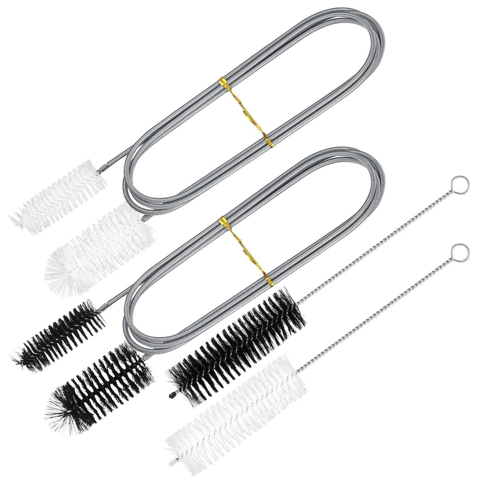 Set van 4 aquarium reinigingsborstels van roestvrij staal en nylon