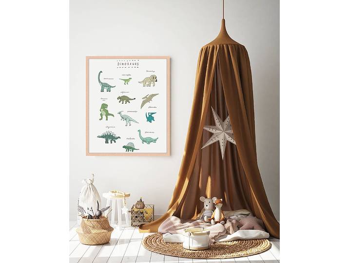 Tableau déco Dinosaurs 53 x 63cm Multicolore