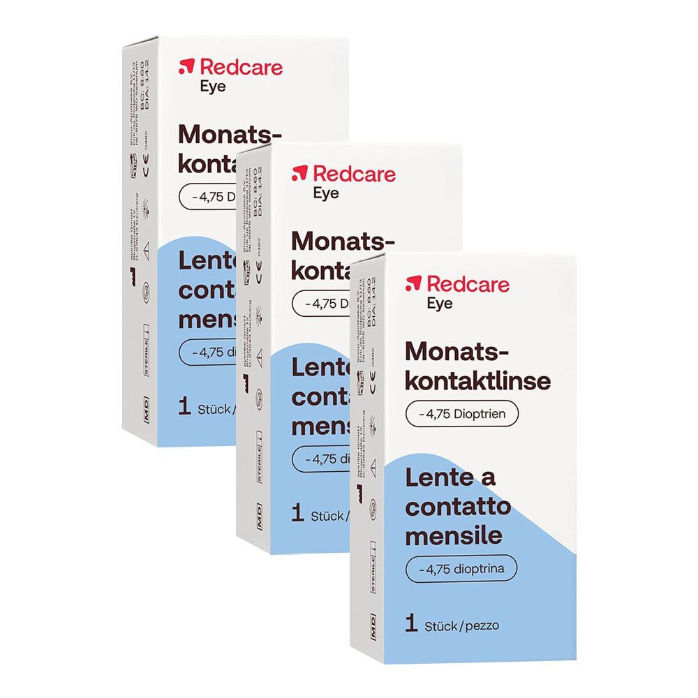 Redcare Monatslinse -4,75dpt 3 Stück Kontaktlinsen