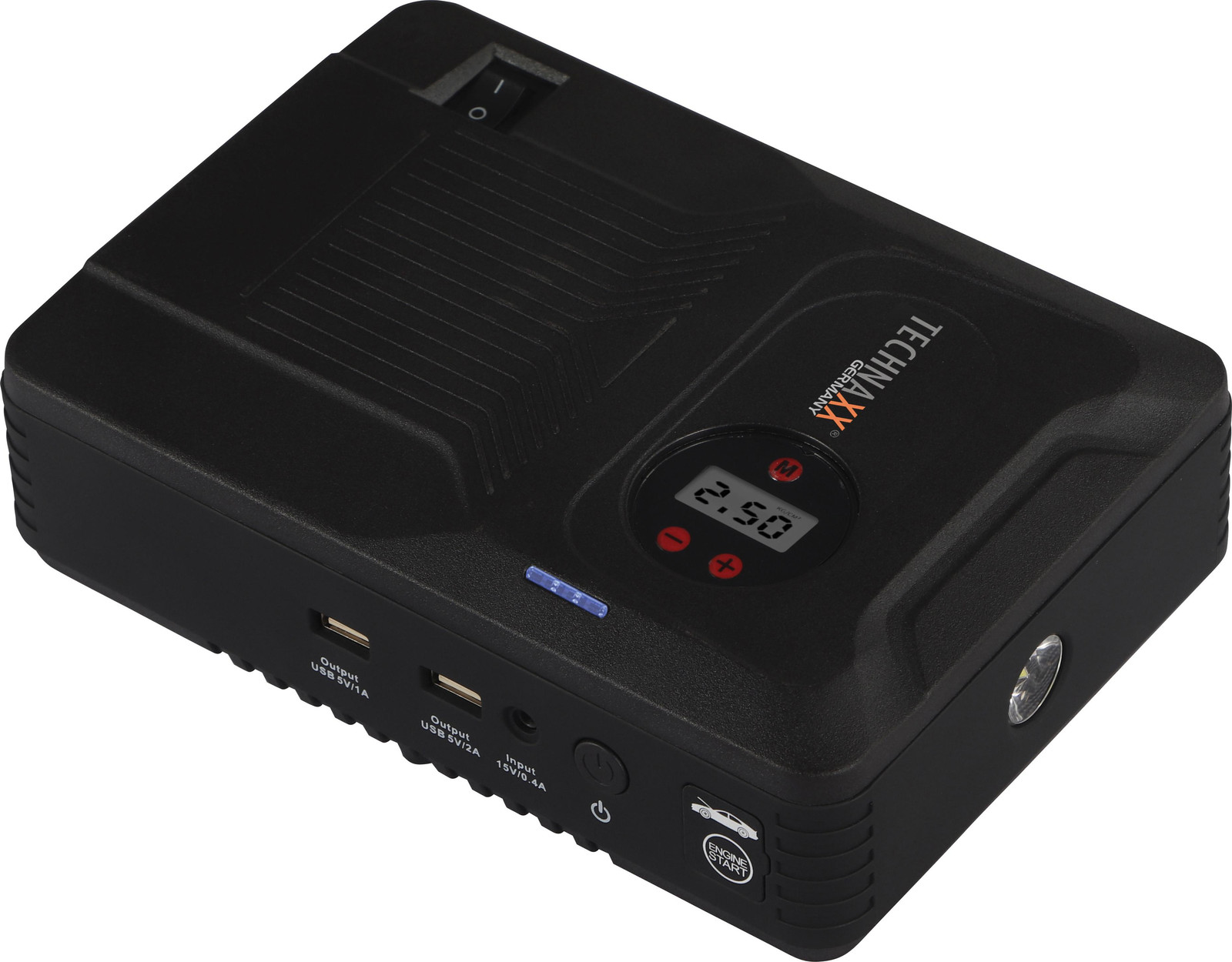 Technaxx TX-219 Jumpstarter: startbooster, powerbank en luchtcompressor