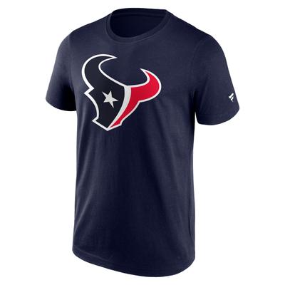 T-Shirt FANATICS "Fanatics T-Shirt Houston Texans Primary Logo Graphic", Herren, Gr. M, blau, 100% Baumwolle, Shirts T-Shirt