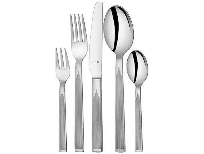 WMF Art Deco Besteck Set 12 Personen, Essbesteck 66 teilig, Hohlheftmesser, Cromargan protect Besteck poliert, glänzend, kratzbeständig, spülmaschinenfest