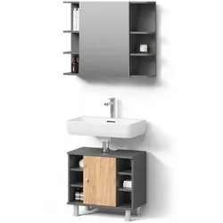 BADMÖBEL-SET Fucino Anthrazit/Goldkraft Eiche 2 Teile