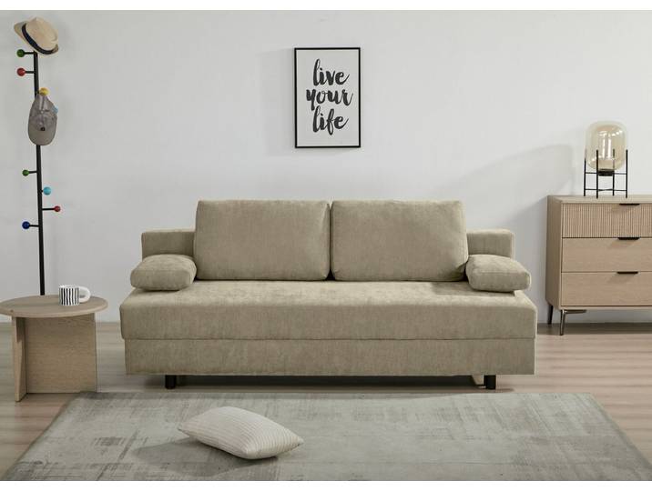 OTTO home Schlafsofa ONNIKO, Breite: 192 cm, Liegefläche 121x192 cm, Feinstruktur-Bezug, mit Bettfunktion & Bettkasten