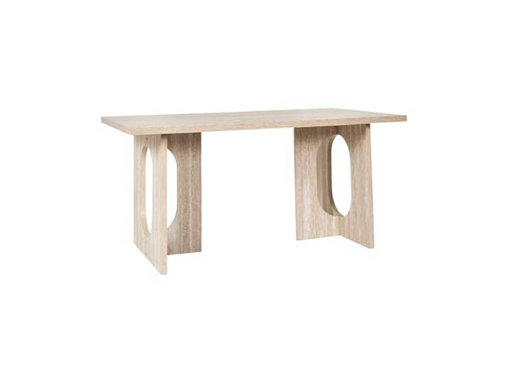 Home Deco Factory - HD7741 - Eleganter Esstisch im Sleek Design 160x90 cm - Perfekt für EIN Gemütliches und Funktionales Esszimmer - MDF Holz - Weiß Beige