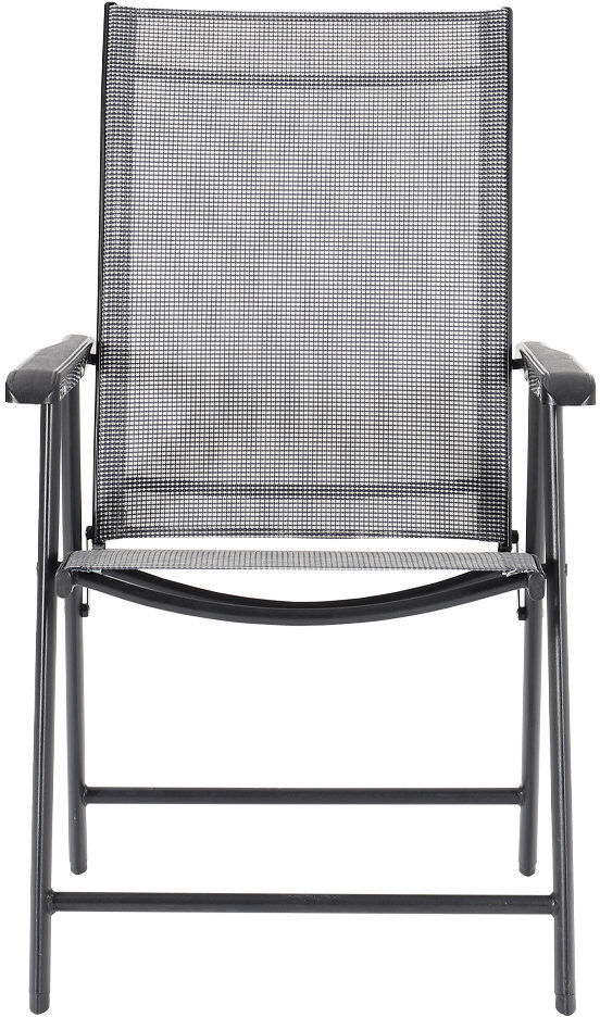 Dakota Fields Aramakt Foldable Outdoor Patio Dining Armchair Black 95cm H X 59cm W X 66cm D