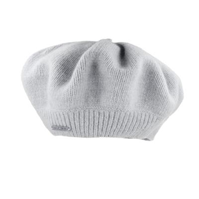 Strickmütze CAPO, Damen, grau (silber), Strick, Kaschmirmischung, Mützen Strickmütze, Baskenform, Kaschmir-Wolle-Mischung, Damen
