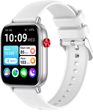 Clever Finds Watch Lite AMOLED Smart Watch With GPS Bluetooth Calling And Long Battery Life white