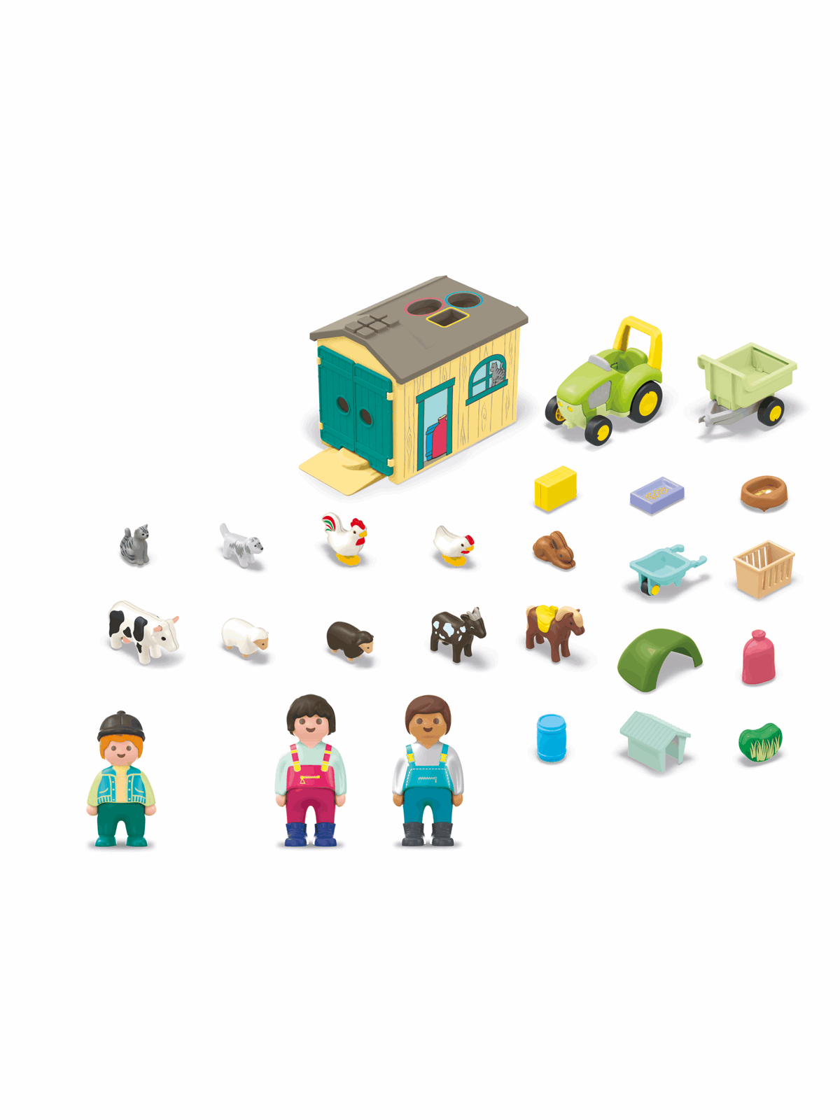 Playmobil Junior - Junior Bauernhof-Abenteuer mit Traktor, Anhänger und Tierfreunden